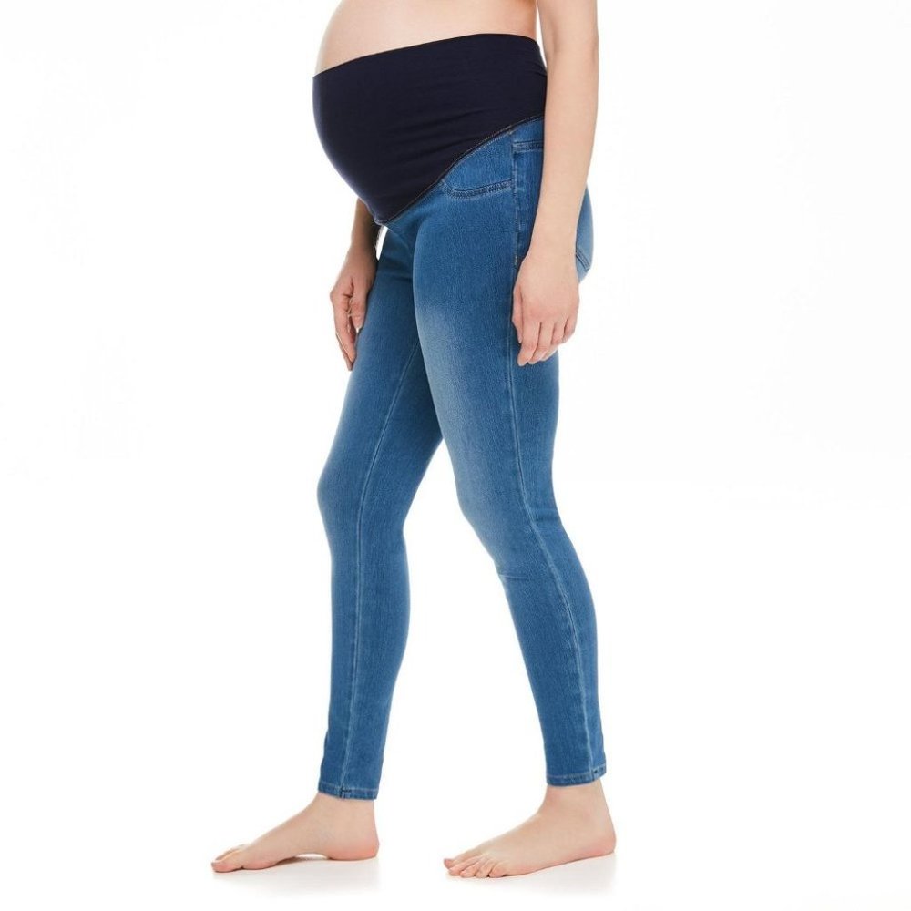 Paisley Sky Jeans Maternity Pregnancy Skinny Stretch Belly Support Blue M